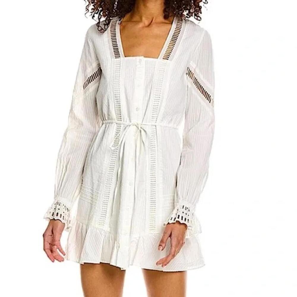 The Kooples Ladder Trim Cotton Lace Dress US Size Large / FR 3 NWT $345